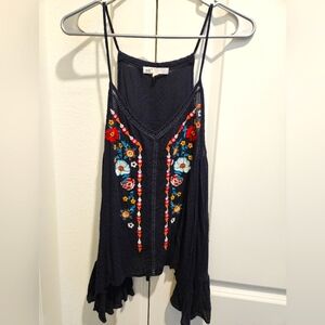 Jolt Embroidered Floral Halter Top